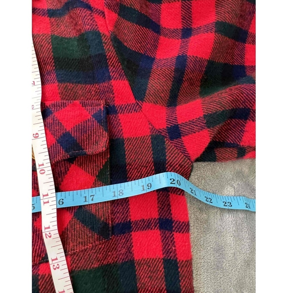 Woodland Shirt Mens Medium 15-15½ Plaid Chest Pockets Button Down Long Sleeve - Picture 7 of 7